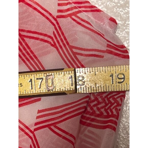 Liz Claiborne Petite PM Red White Sleeveless Printed Wrap Sheer Lightweight - Picture 10 of 14